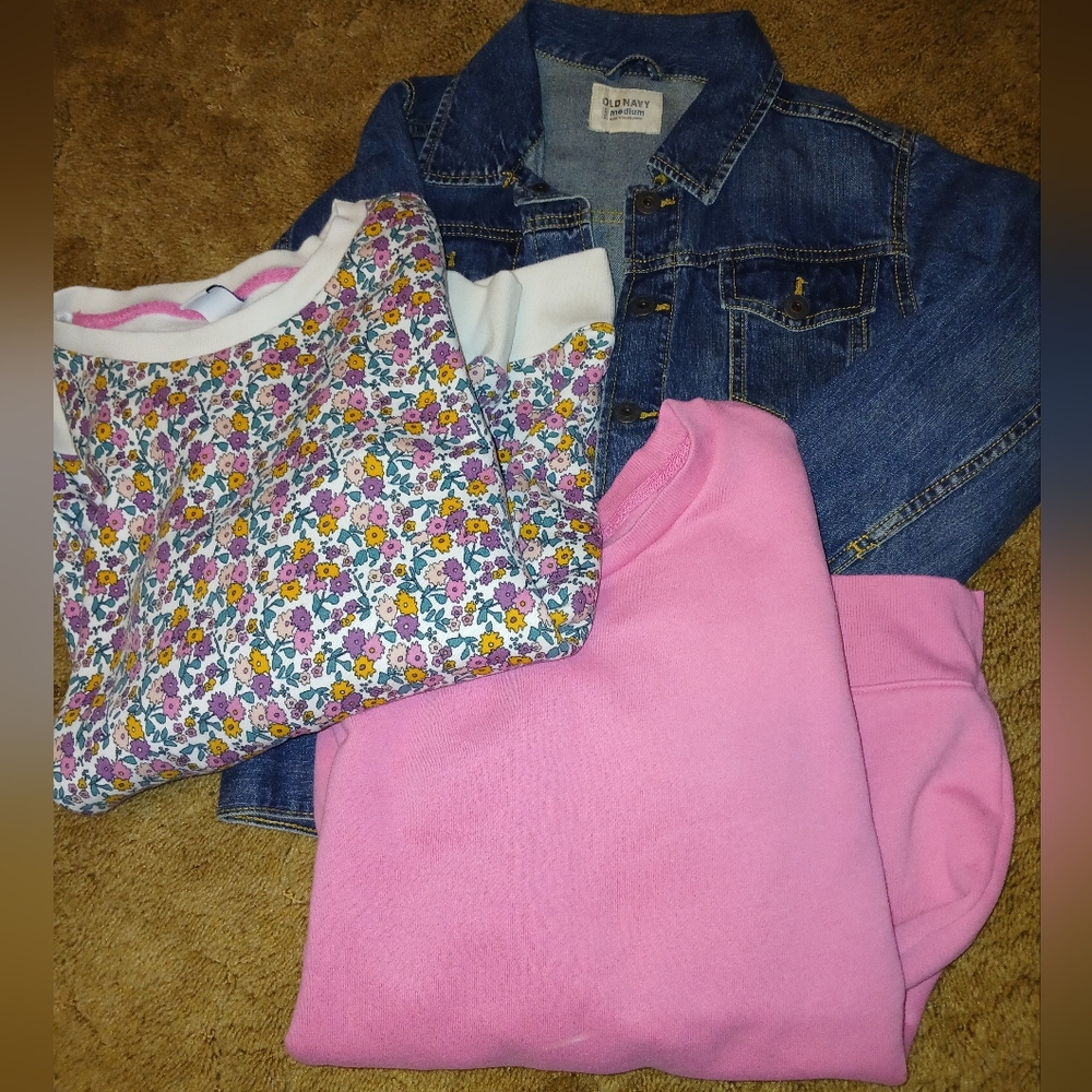 ❄️Girls Winter Lot Sweatshirts Jean Jacket Size 14/16